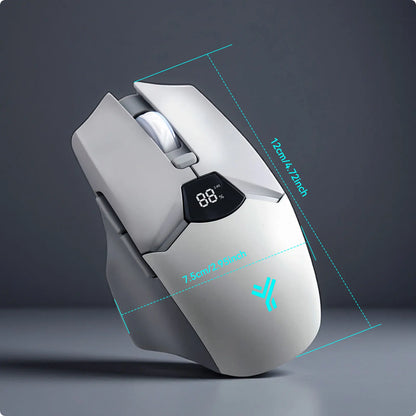 Trådløs Bluetooth-mus med digital batterivisning, lydløs ergonomisk mus til PC, bærbar computer og gaming, 2.4G/Bluetooth 5.0