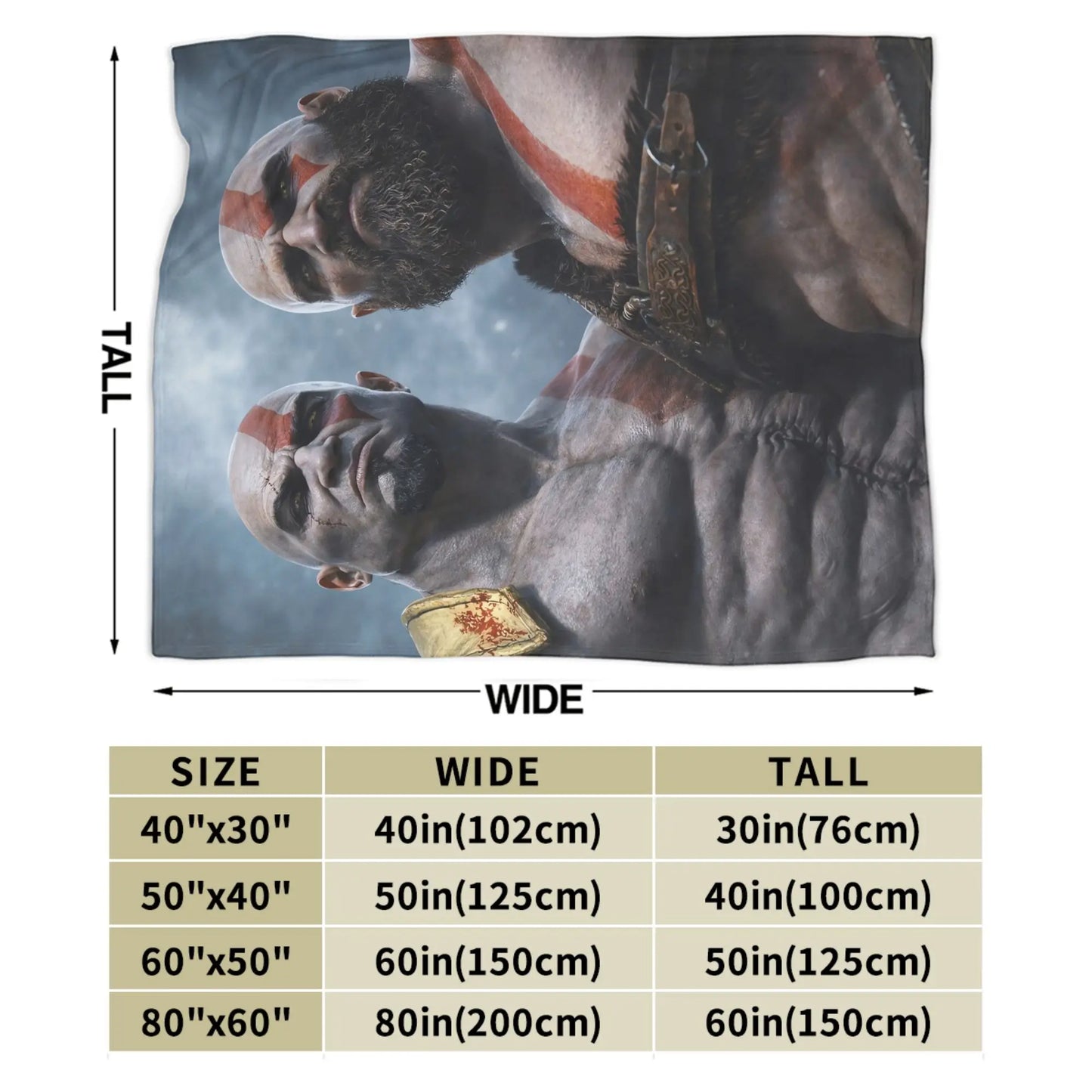 God of War Game Gamers Kratos Blanket  Soft Warm Funny Plush Throw Blanket For Home Decor Travel Flannel Bedspread Bed Cover