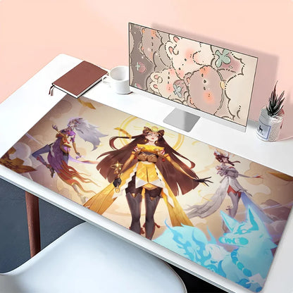 Amaterasu Kiriko Overwatch musemåtte, skrivebordsmåtte med underlag, gamingtilbehør, Prime Gaming XXL tastaturmåtte, polstret måtte