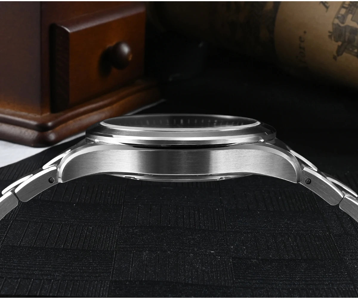 San Martin Official 39mm Guilloche MOP Dial Gada Watch Miyota 9015 Luxury Men's Automatic Mechanical Watches 10 ATM reloj SN0150