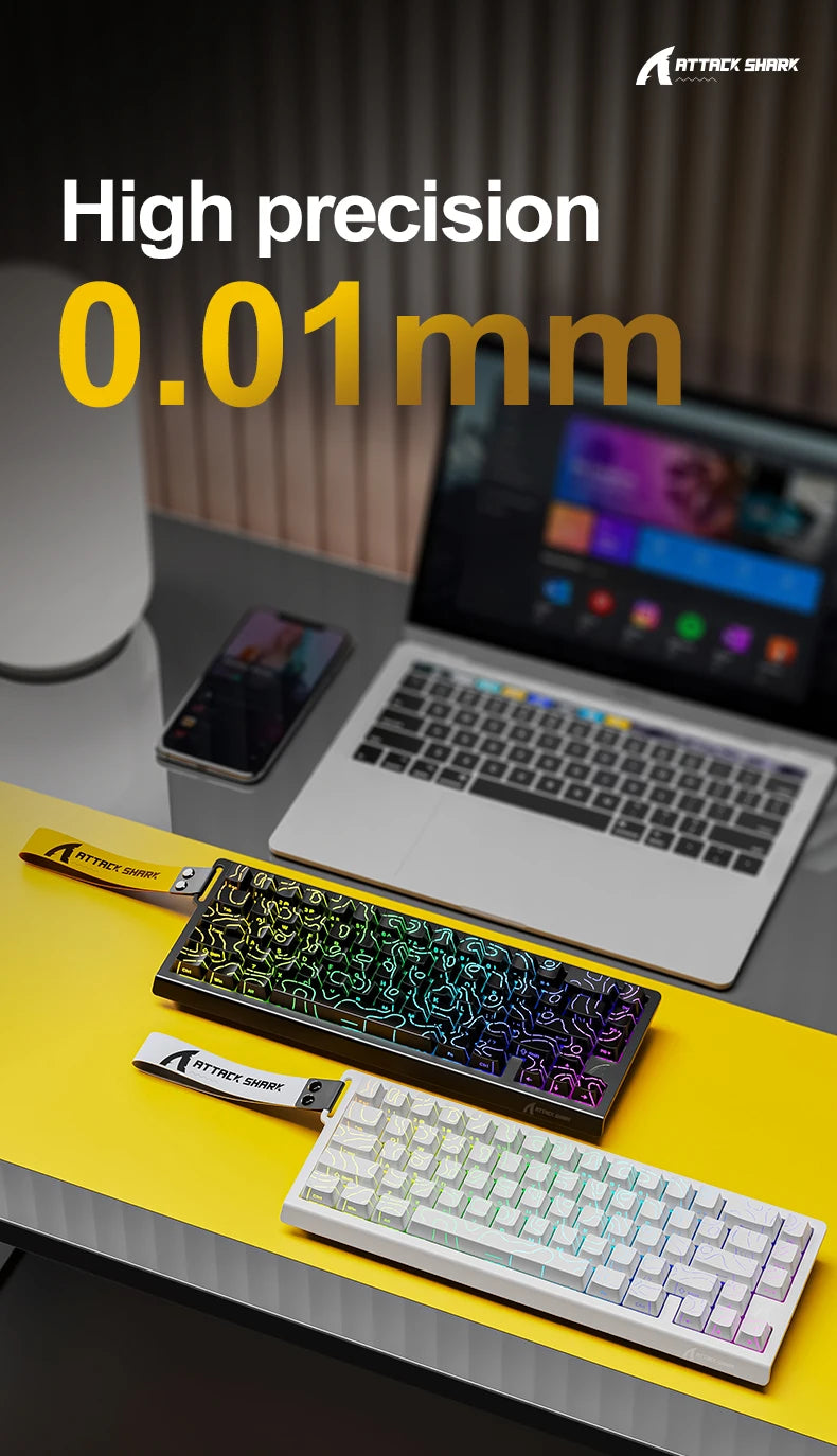 X68HE ATTACK SHARK X68PRO Magnetic Gaming Keyboard Mechanical Wired 0.01mm Rapid Trigg 8000Hz SOCD/Rs 0.125ms 128K Rate