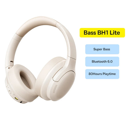 Baseus Wireless Bluetooth 5.3 Over-Ear Headphones – HiFi 40mm Driver, 70H Playtime Foldable Headset with Spatial Audio