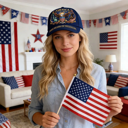 USA 250th Anniversary Denim Baseball Cap 1776 2026 Adjustable Patriotic Retro Running Hat Lightweight Breathable