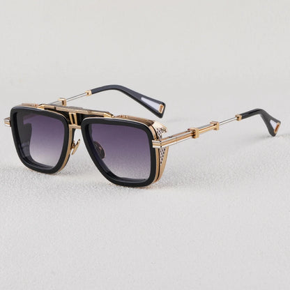 Gto Square Alloy Thick Frame Gradient Sunglasses for Men and Women High Quality Brand Designer uv400 Outdoor Trendy Eyeglasses