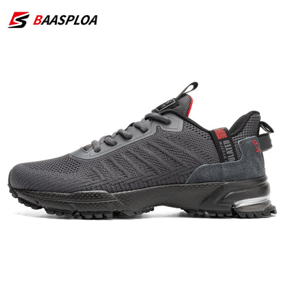 Baasploa professionele hardloopschoenen voor heren, lichtgewicht designer mesh sneakers voor heren, veterschoenen voor outdoor sport en tennis