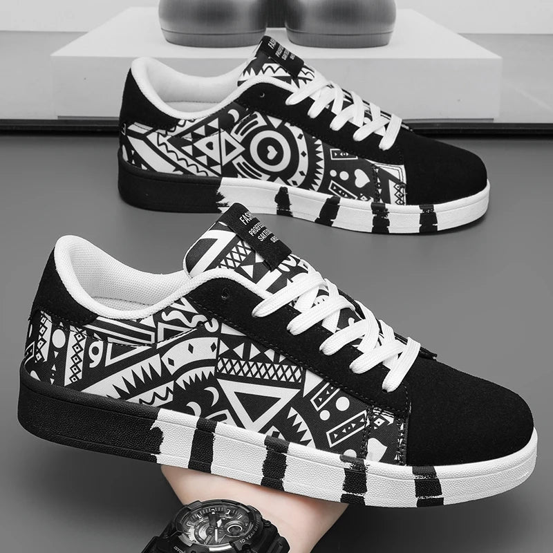 YRZL skateboard-sko til mænd, sneakers i kanvas, afslappede og åndbare gåsko, lette flade sko til mænd, trendy streetwear-sportssko