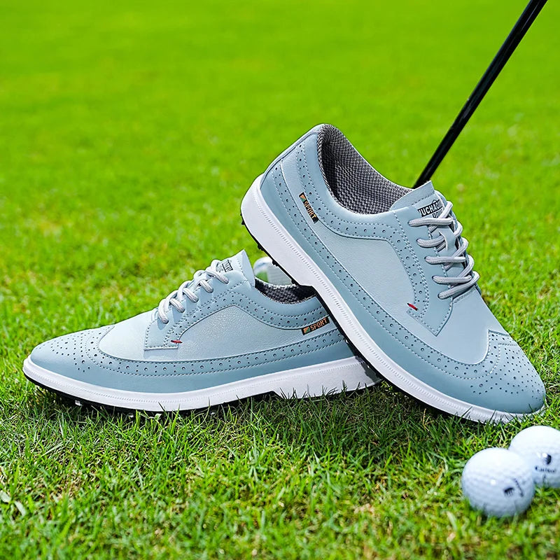 Professional Golf Shoes Men High-Quality Leather Breathable Sports Shoes Golf Competition Training Shoes Plus Size Shoes 39-47#