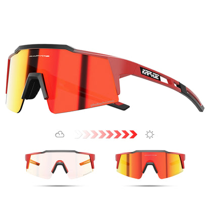 Kapvoe Photochromic Cycling Sunglasses Men Glasses Fashion Mountain Bicycle Outdoor Road Riding Goggles Eyewear Sports MTB Bike