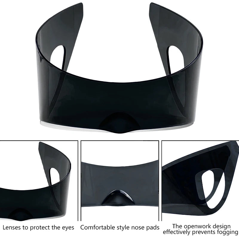 Oversized One-Piece Shield Punk Sunglasses Women 2026 Luxury Brand Sports Rimless Windproof Mask Sun Glasses Wrap Around Eyewear
