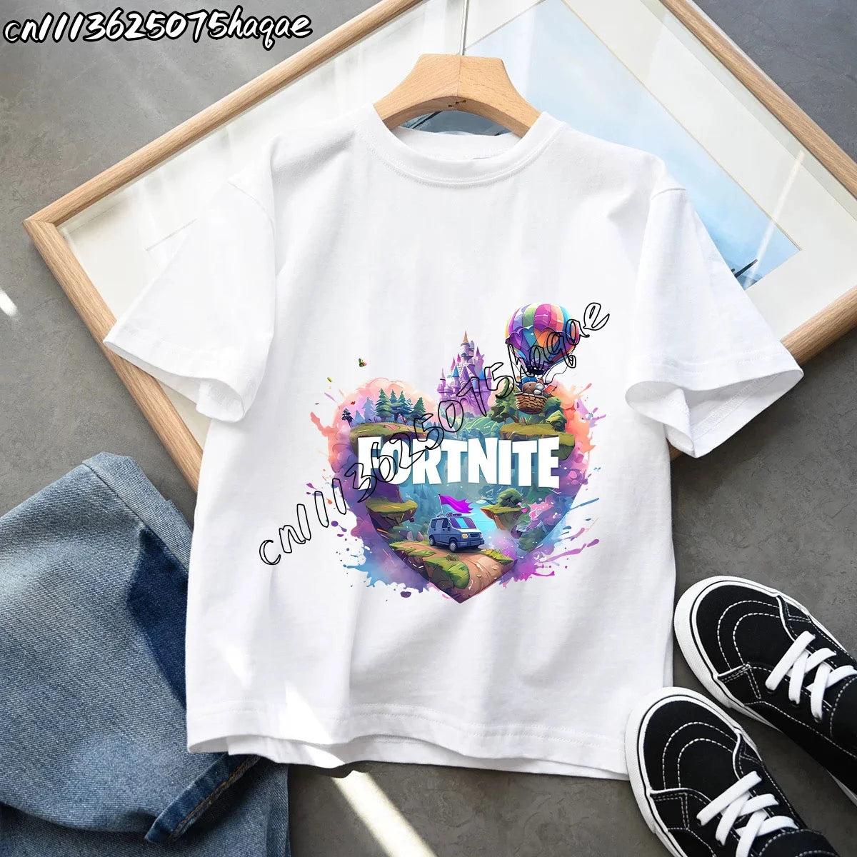 T-shirts Infantis Fortnite Novidade de Verão, T-shirt com Figura de Desenho Animado, Estampado Gráfico, Casual e Desportivo, Manga Curta, Tops Desportivos para Criança, Roupa para Rapazes