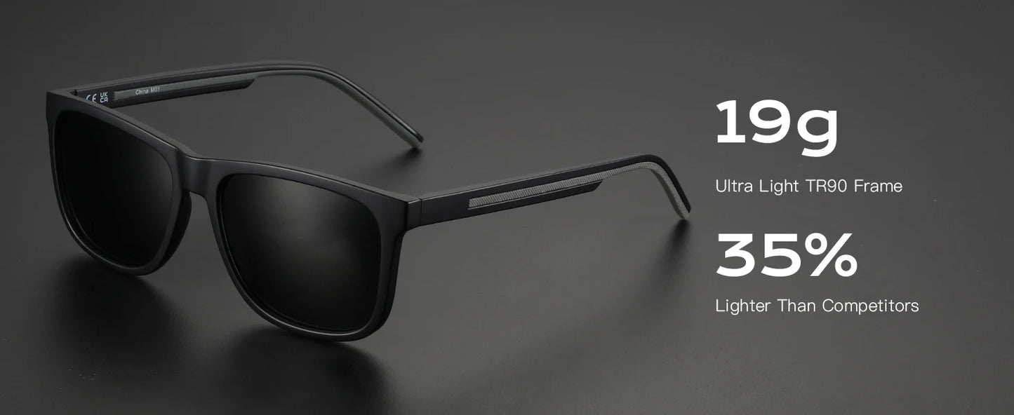 ZENOTTIC Men's Polarized Sunglasses - Lightweight TR90 Frame Square Mens Sunglasses UV400 Protection
