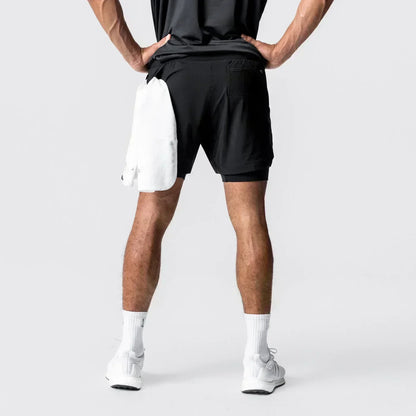 Dragon Ball Men's Double-layer Shorts Son Goku Summer Japanese Anime Fake Two-piece Sports Fitness Quick-drying Shorts