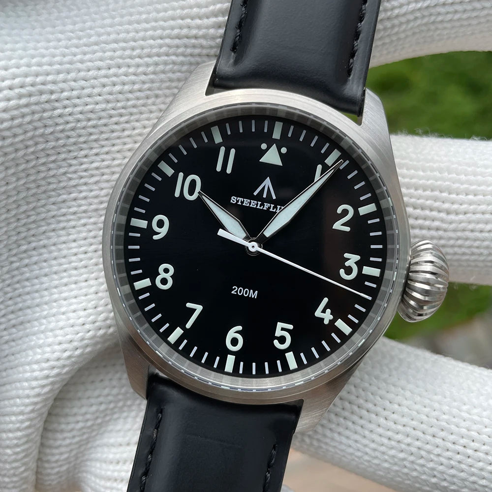 STEELFLIER Official SF743 Quartz Pilot Big Onion Crown Swiss Luminous VH31 20Bar Waterproof Sapphire Crystal Luxury Dive Watch