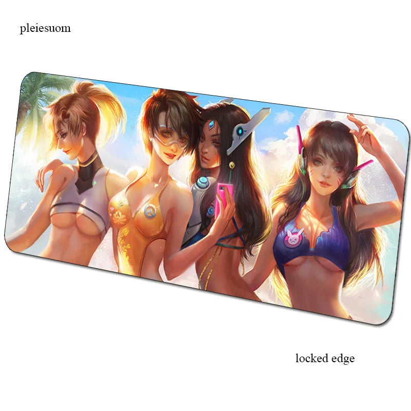 Mousepad gaming Overwatch με εκτύπωση HD 900x400x3mm, επιφάνεια για ποντίκι gamer για γραφείο υπολογιστή, οικονομικό mousemat για notebook και PC