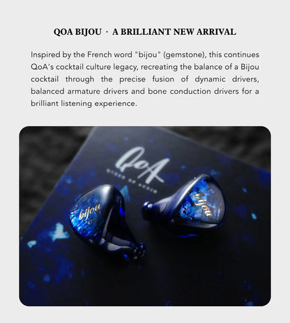 Nouveaux écouteurs intra-auriculaires QoA Bijou 1DD+1BA+1BCD, moniteur hybride HiFi IEMs avec câble de casque et fiches 3,5 mm et 4,4 mm