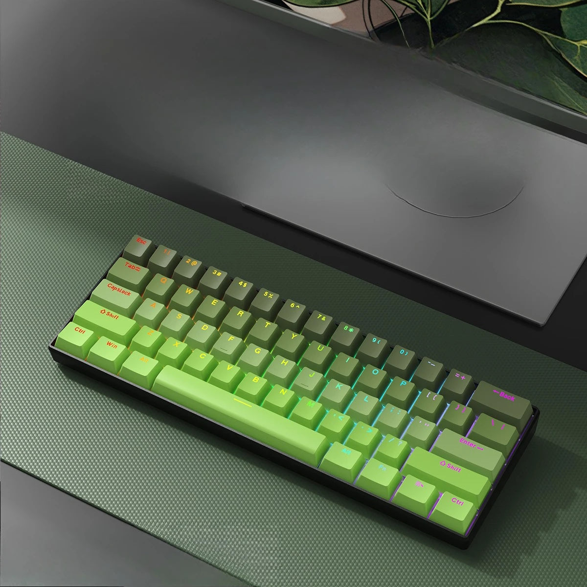 Wireless Gaming Mechanical Keyboard  Bluetooth 60 Percent RGB White Triple Mode Portable Keyboards  key board claviers teclado