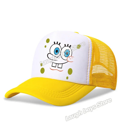 SpongeBobs SquarePants Casual Polyester Sun Hat Truck Driver Baseball Cap Universal Kid Peripheral Adult Anime Adjustable Sunhat