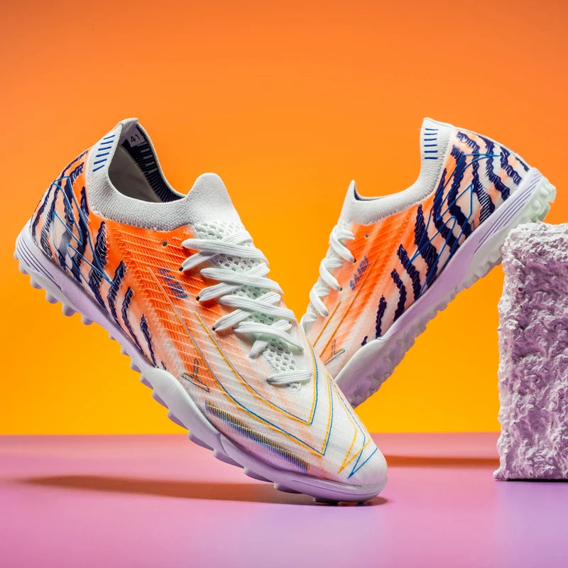 Chaussures de football TF ultra légères pour adultes, tissu PU résistant à la transpiration, semelle en caoutchouc résistante à l'usure, ajustement confortable, baskets d'entraînement sur gazon unisexes
