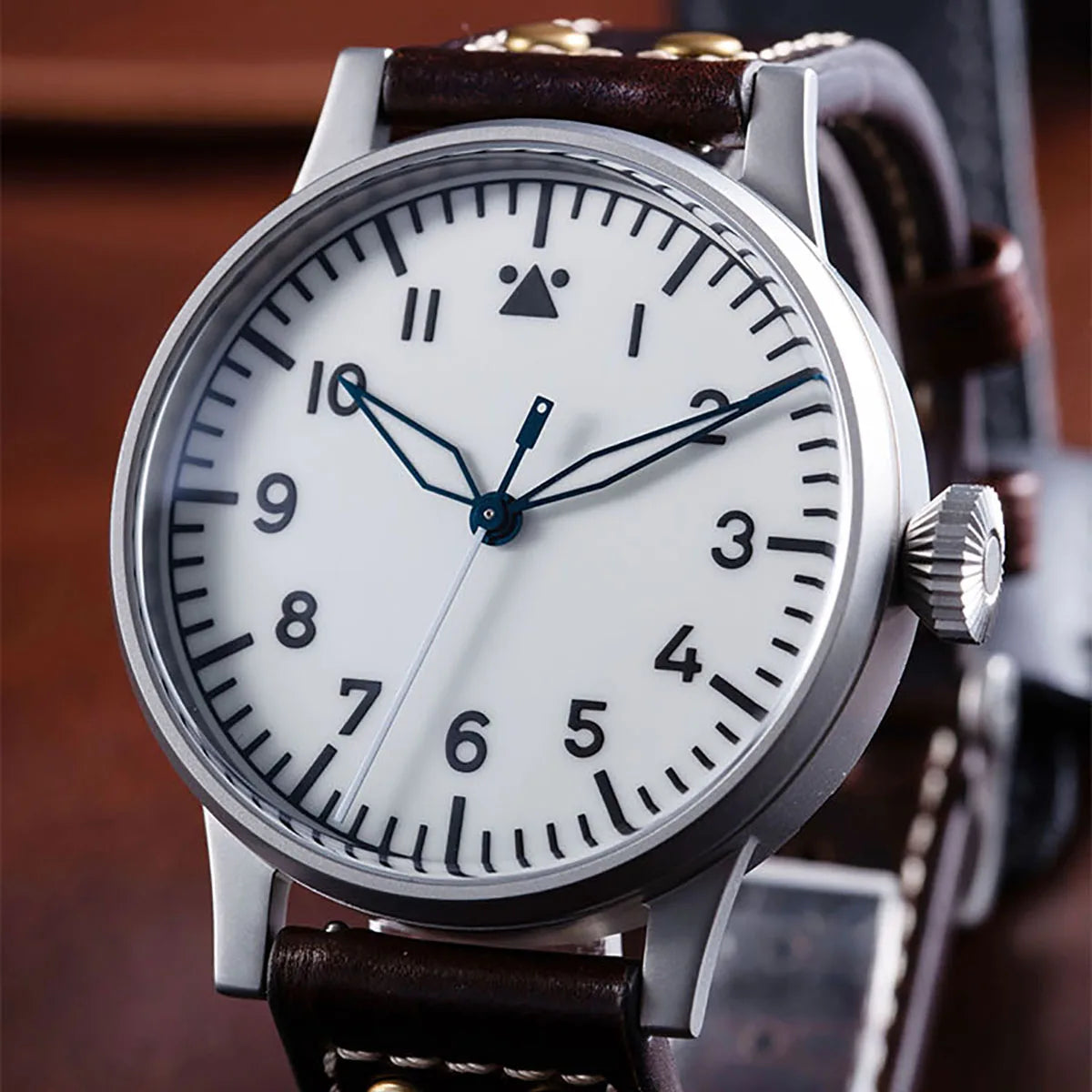 Hruodland Pilot Men's Automatic Mechanical Watch Pt5000 Sapphire Luminous C3 Stainless Steel Waterproof 10Bar reloj hombre