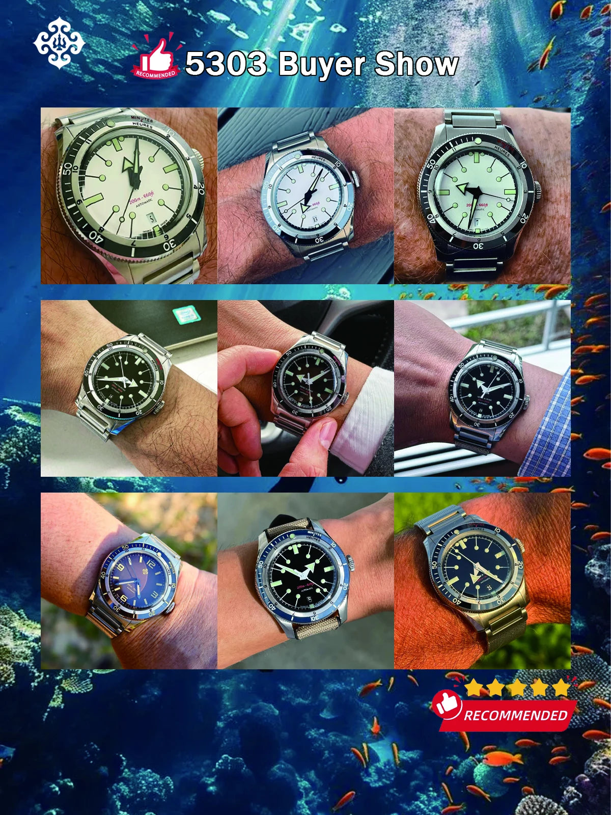IX&DAO IPOSE 2025 new 5303 men's automatic mechanical watch PT5000 sapphire stainless steel diving 20Bar luminous C3 watches for