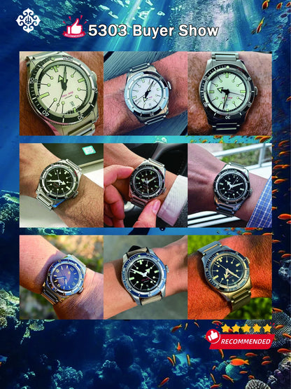 IX&DAO IPOSE 2025 new 5303 men's automatic mechanical watch PT5000 sapphire stainless steel diving 20Bar luminous C3 watches for