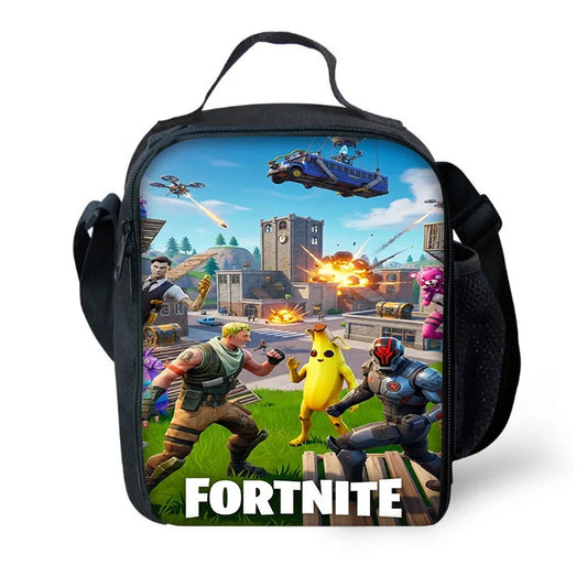 Saco Térmico Infantil F-FortniteS de Grande Capacidade para Rapaz, Menina Gamer e Estudante, para Piqueniques ao Ar Livre, Reutilizável, Isolado, Tipo Lancheira Refrigeradora