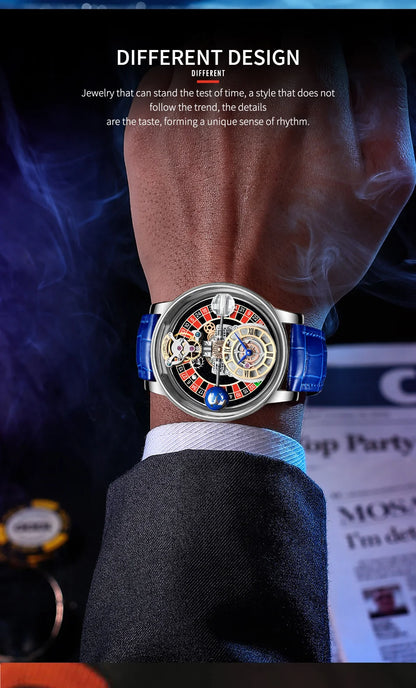 2024 PINDU DESIGN Men Watches Top Brands Luxury Celestial Series Roulette Creative Watch Quartz Wristwatch Montre Homme