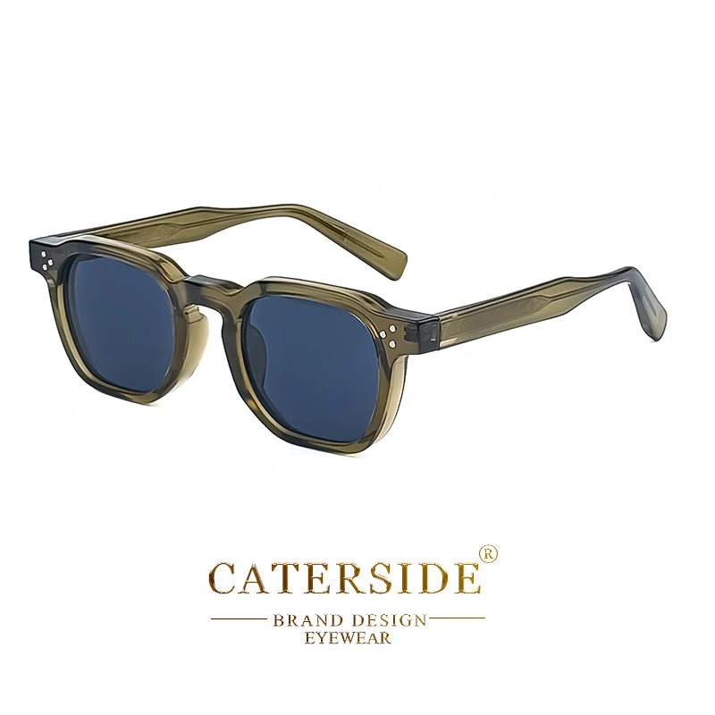 CATERSIDE New Retro Punk Men Sunglasses Square Personalized Design Glasses Women's Fashion Party Glasses Festival Gift 2 Pieces