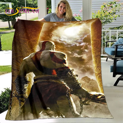 God of War Game Gamers Soft Plush Blanket,Flannel Blanket Throw Blanket for Living Room Bedroom Bed Sofa Picnic Cover Bettdecke