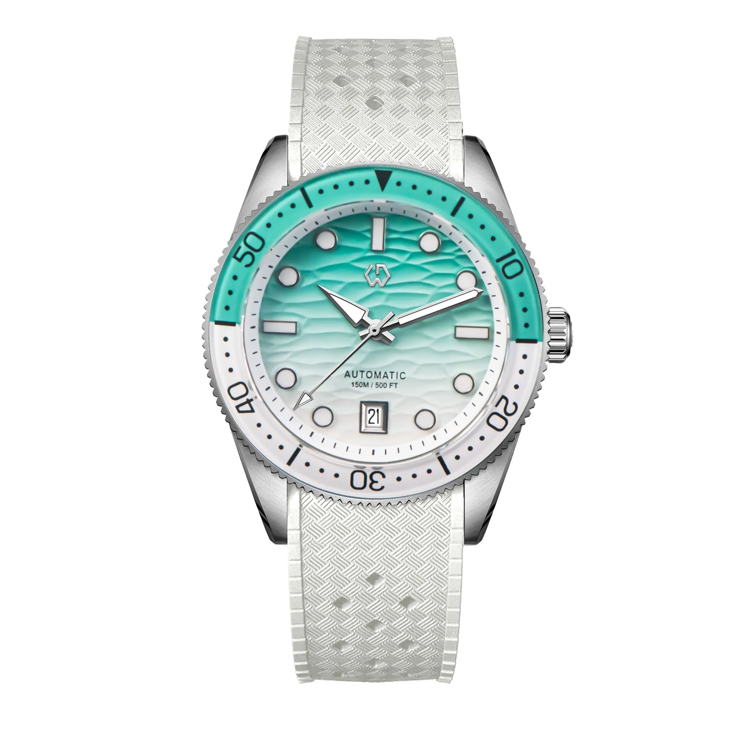 40mm Diver Watch Texture Men's Watches Automatic Mechanical Sapphire Waterproof 150 Meters Luminous Comes With Rubber Strap