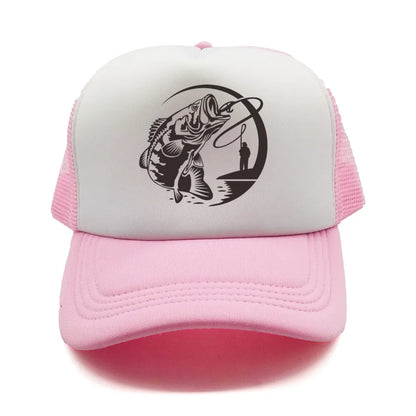 Fiske-skelett-trucker-keps, sommar, herr, cool fiskarkeps, basebollkeps, unisex, utomhus, nätkepsar, MZ-238