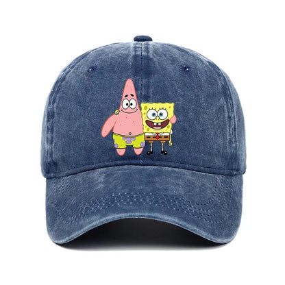 Fashion Cute SpongeBobs Baseball Cap Movie Cartoon Role Adult Men Women Sport Casual Sunshade Adjustable Anime Peaked Mesh Hat
