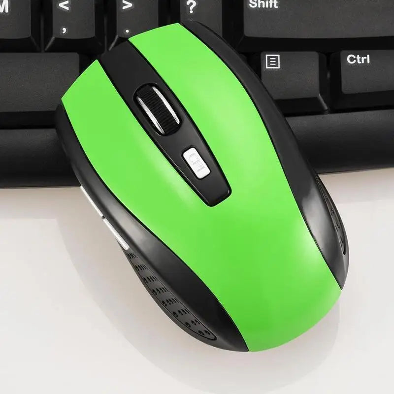 2.4GHz trådlös optisk mus med USB-mottagare för gamers, 6 knappar, för dator, PC och laptop, tillbehör
