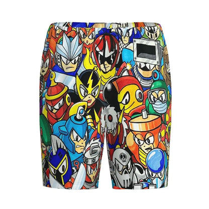 Custom Megaman Video Game Mega Man Short Pajama Pants Men Sleepwear Sleep Lounge Bottom Shorts Sleeping Pants