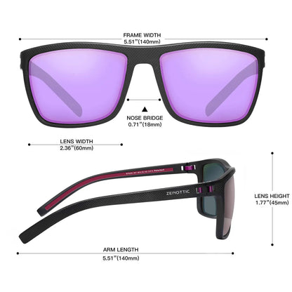 ZENOTTIC Polarized Sunglasses for Men Shades Lightweight TR90 Frame UV400 Protection Square Outdoor Trave Driving Sun Glasses