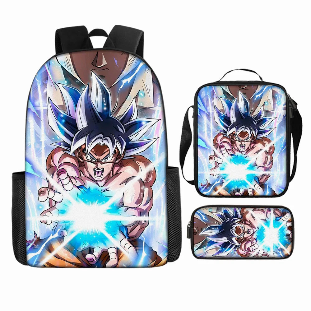 Dragon Ball 3Pcs/Set Backpacks Goku Vegeta Cartoon Print Lunch Bag Pencil Bags Student Casual School Bags Return To School Gift