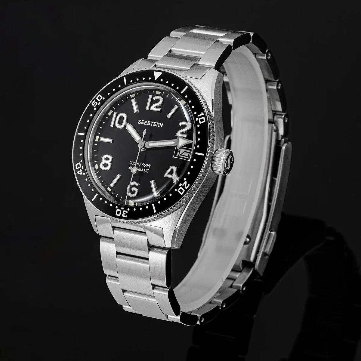 SEESTERN Diver Men's Watch Automatic Mechanical Wristwatches NH35 Movement Ceramic Bezel 20Bar Waterproof Sapphire Luminous S434-2