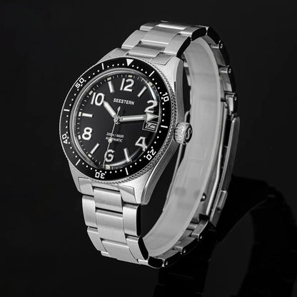 SEESTERN Diver Men's Watch Automatic Mechanical Wristwatches NH35 Movement Ceramic Bezel 20Bar Waterproof Sapphire Luminous S434-2