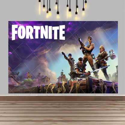 F-fortniteds Backdrop Poste  Boy Birthday Party Banner Kids  Birthday Cake Table Decor Party Supplies Photography Props Gift