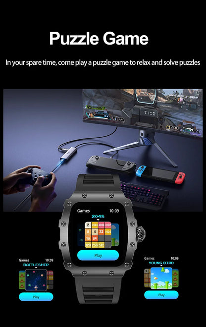 New Trend Smart Watch 1.76 inch AMOLED 3D Dynamic Dial IP67 Waterproof Bluetooth Call NFC Voice Assistant Men Sports Smartwatch