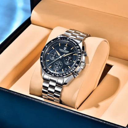 PAGANI DESIGN 2026 New Moon Watch Retro Luxury Quartz Watches For Men Stainless steel Luminous waterproof Sport Chronograph Man