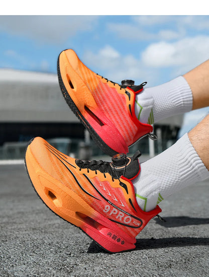 Unisex Performance Carbon Plate Running Shoes Wide Fit Non-Slip Breathable Racing Sports Sneakers for Men Women Workout Marathon