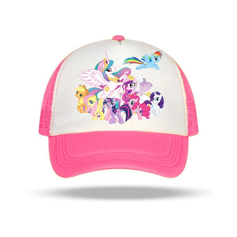 My Little Pony Baseball Caps Girls Summer Breathable Casual Hat Anime Print Sun Cap Kids Adult Adjustable Pointed Hats Gifts