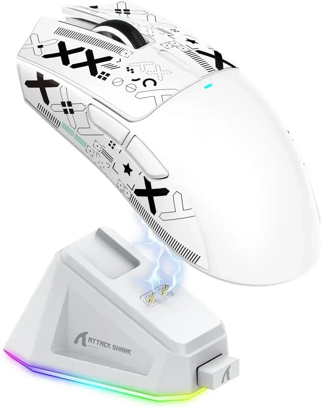 Alkuperäinen tuotemerkki ATTACK SHARK X11 langaton pelihiiri lataustelakalla, PixArt PAW3311 -pelisensori, Origin BT/2.4G langaton/langallinen