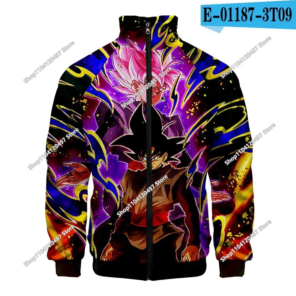 Anime Goku Dragon Ball Jacket Men Women Harajuku Hip Hop Japanese Zip Up Hoodies Goku Clothes Stand Collar Sweatshirt