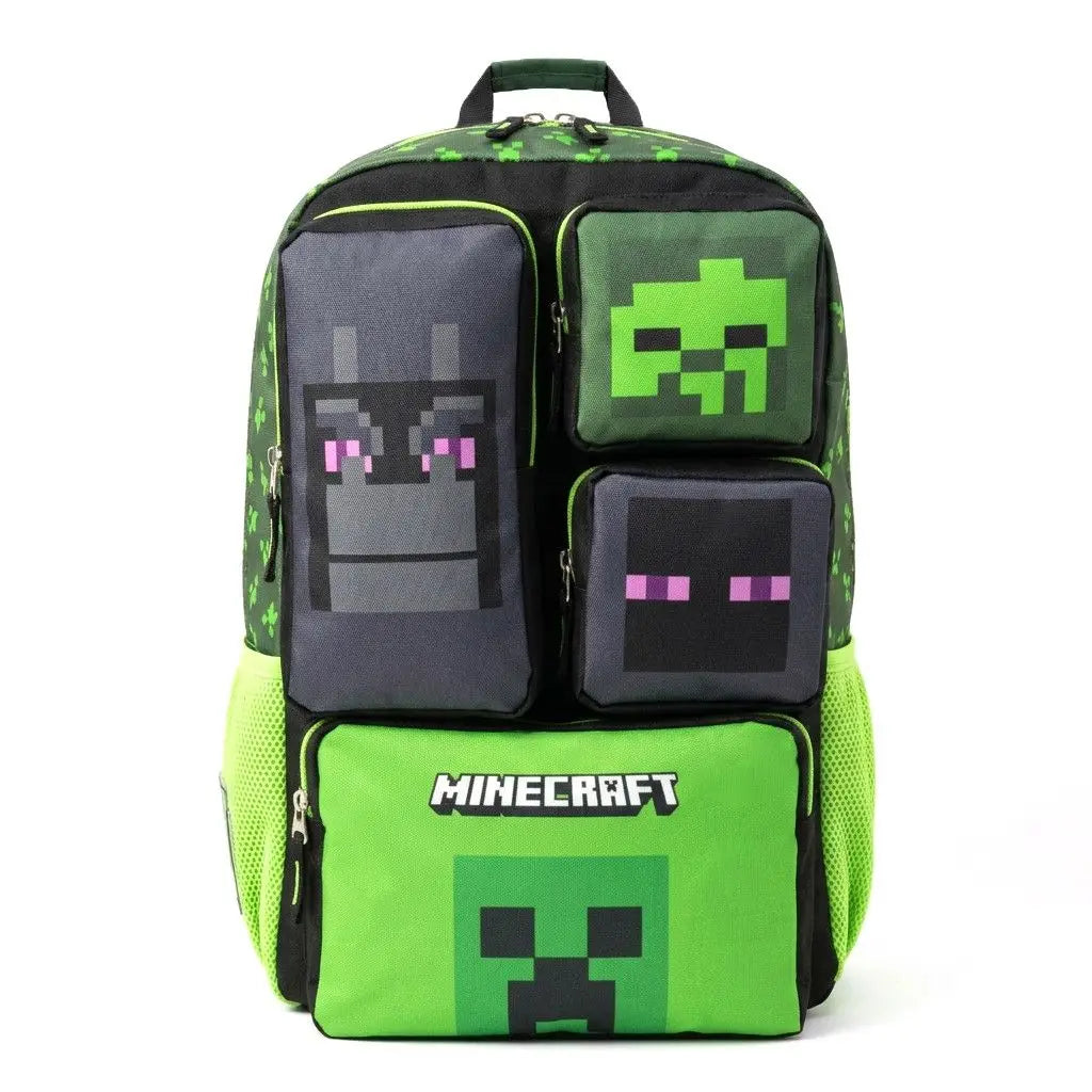 In Stock Minecraft Backpack Large Capacity Lightweight Pressure Relief Cartoon Print Outdoor Travel Hiking For Men Students