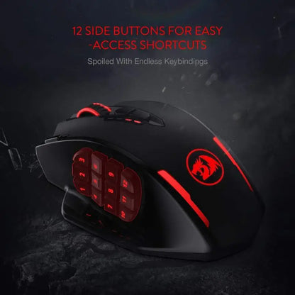Redragon M913 gamer egér, 16000 DPI, vezetékes / 2.4Ghz vezeték nélküli, RGB optikai, 16 programozható gomb, fekete/fehér