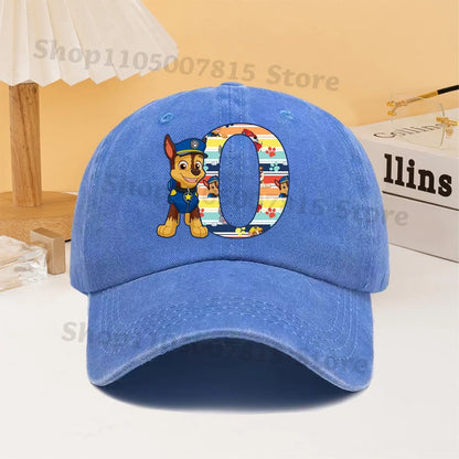 Paw Patrol Fashion Baseball Cap for Men Women Cartoon Letter A-Z Printed Peaked Caps Male Female Summer Hip Hop Sunshade Hat