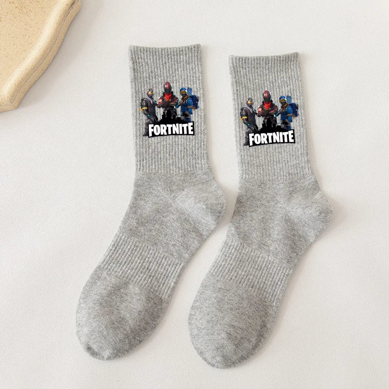 Fortnite Socks Cartoon Game Character Long Sock for Kids tudents in Spring and Autumn Solid Color Cotton Socks Birthday Gifts