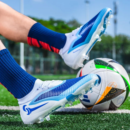Nouvelles chaussures de football pour hommes, ultralégères, pour l'entraînement en extérieur, livraison directe, chaussures de foot à crampons longs FG antidérapantes